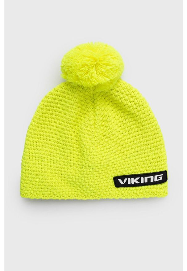 Viking czapka kolor żółty wełniana. Kolor: żółty. Materiał: wełna