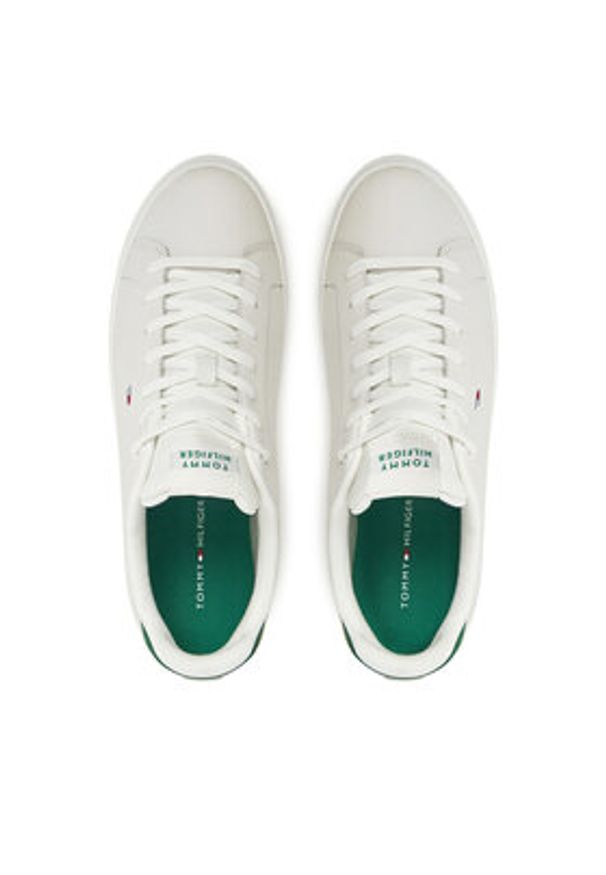 TOMMY HILFIGER - Tommy Hilfiger Sneakersy Icon Court Pinperf Lth FM0FM05483 Biały. Kolor: biały. Materiał: skóra