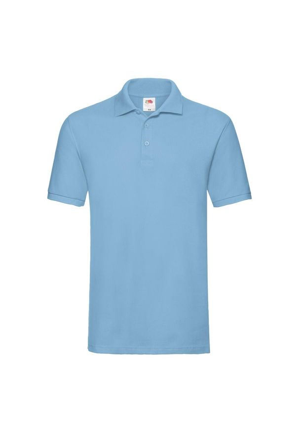 FRUIT OF THE LOOM - Męska Koszulka Polo Premium. Typ kołnierza: polo. Kolor: niebieski
