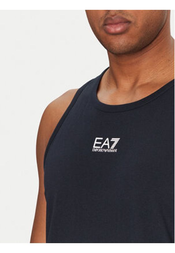 EA7 Emporio Armani Tank top 7M000295 AF10375 UB102 Granatowy Regular Fit. Kolor: niebieski. Materiał: bawełna