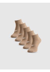4f - 4F Skarpetki krótkie (5-pack) damskie - beżowe 35-38. Kolor: beżowy. Materiał: dzianina, bawełna. Sport: fitness, turystyka piesza #1