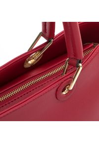Wittchen - Torebka kuferek z ekoskóry zaokrąglona. Kolor: czerwony. Wzór: haft. Dodatki: z haftem. Materiał: skórzane. Styl: casual, elegancki #5