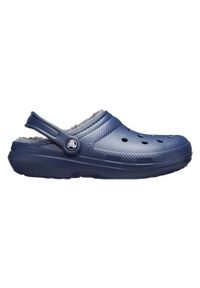 Crocs - Chodaki Classic Lined Clog U. Kolor: niebieski. Materiał: materiał, syntetyk, tkanina