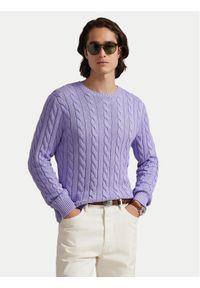 Polo Ralph Lauren Sweter 710775885531 Fioletowy jasny Regular Fit. Typ kołnierza: polo. Kolor: fioletowy. Materiał: bawełna #1