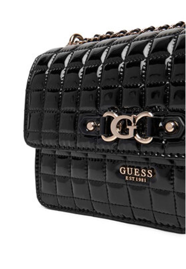 Guess Torebka Nadira HWQT84 24210 Czarny. Kolor: czarny. Materiał: skórzane