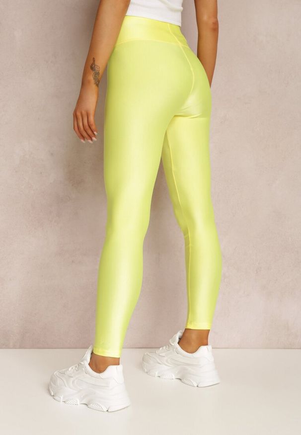 Renee - Żółte Legginsy Eurite. Okazja: na imprezę. Kolor: żółty. Materiał: materiał. Długość: długie. Styl: sportowy