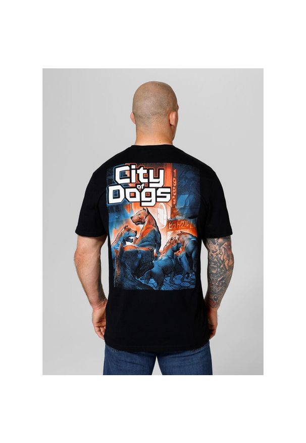 PITBULL - Koszulka bawełniana sportowy t-shirt dla dorosłych City Of Dogs 24. Kolor: niebieski, wielokolorowy, czarny. Materiał: bawełna