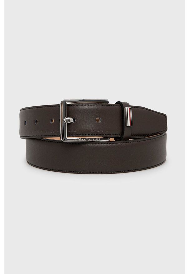 TOMMY HILFIGER - Tommy Hilfiger pasek skórzany BUSINESS 3.5 męski kolor brązowy. Kolor: brązowy. Materiał: skóra