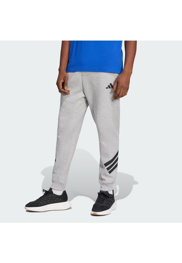 Adidas - Spodnie Future Icons 3-Stripes. Kolor: szary. Materiał: materiał. Sport: fitness