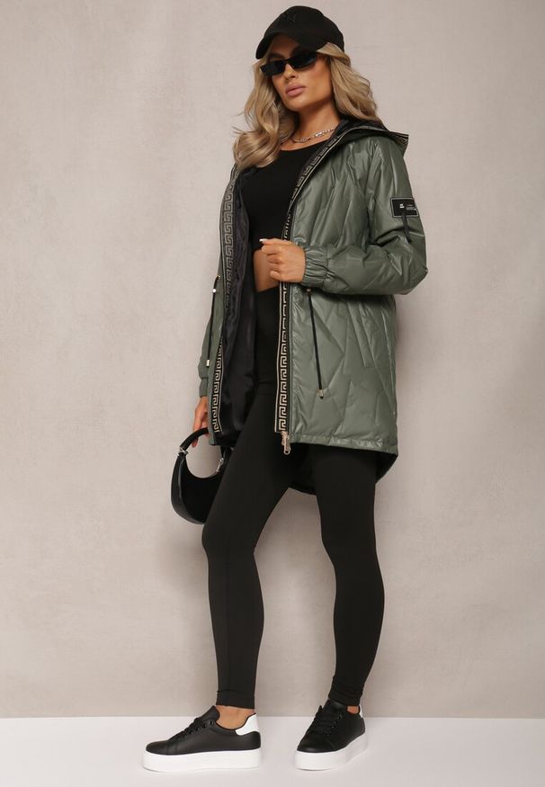 Renee - Jasnozielona Kurtka Pikowana Diomasio. Kolor: zielony. Materiał: materiał. Długość rękawa: długi rękaw. Długość: długie