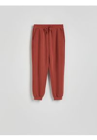 Reserved - Dresowe spodnie jogger z modalem - miedziany. Kolor: brązowy. Materiał: dresówka #1