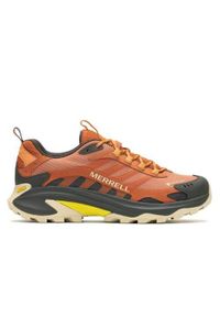 Buty trekkingowe męskie Merrell Moab Speed 2 Gtx. Kolor: pomarańczowy, wielokolorowy. Materiał: materiał, syntetyk. Szerokość cholewki: normalna. Sport: turystyka piesza