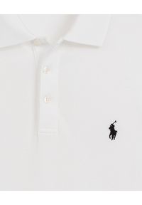 Ralph Lauren - RALPH LAUREN - Biała koszulka Polo Slim Fit. Okazja: do pracy. Typ kołnierza: polo. Kolor: biały. Materiał: bawełna. Wzór: haft, aplikacja. Styl: klasyczny, sportowy