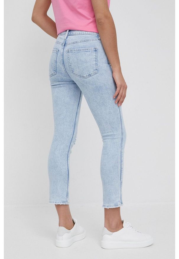 GAP jeansy Vintage damskie medium waist. Kolor: niebieski. Styl: vintage