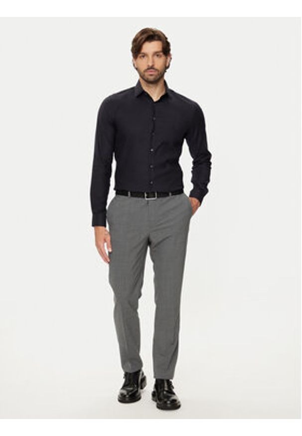 Calvin Klein Koszula K10K113528 Granatowy Slim Fit. Kolor: niebieski. Materiał: bawełna