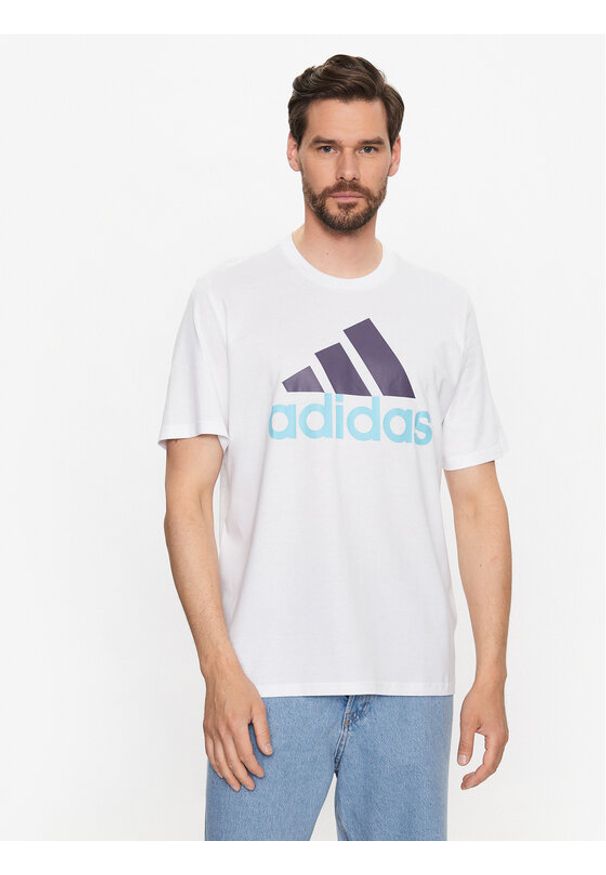 Adidas - adidas T-Shirt Essentials Single Jersey Big Logo T-Shirt IJ8579 Biały Regular Fit. Kolor: biały. Materiał: bawełna, jersey