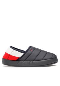 TOMMY HILFIGER - Tommy Hilfiger Kapcie Comfort Hilfiger Rwb Homeslipper FM0FM04224 Granatowy. Kolor: niebieski. Materiał: materiał