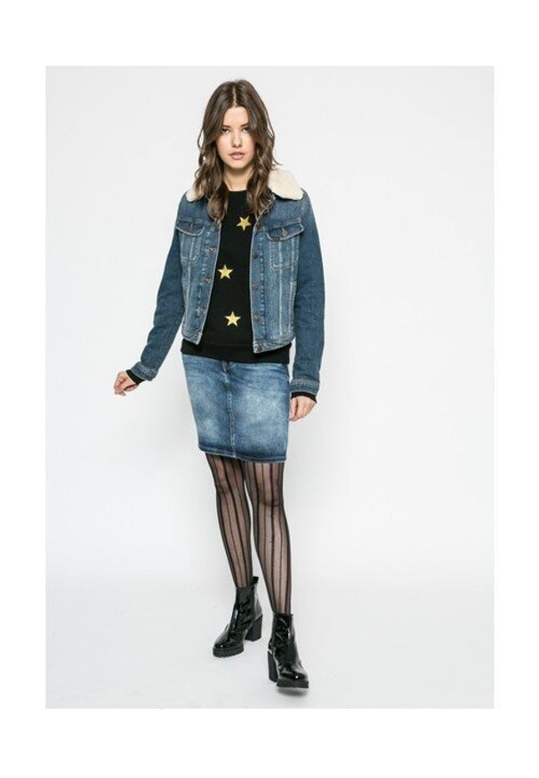 Lee - LEE RIDER JACKET DAMSKA KURTKA JEANSOWA GREEN UNPATCHED L58ZKTNX. Materiał: jeans