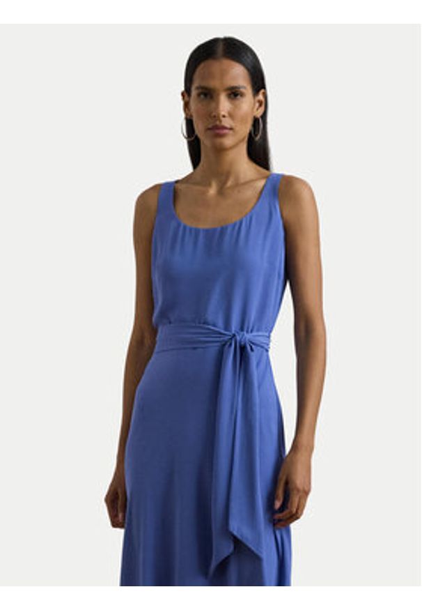 Lauren Ralph Lauren - LAUREN RALPH LAUREN Sukienka codzienna 250909378005 Niebieski Regular Fit. Okazja: na co dzień. Kolor: niebieski. Materiał: syntetyk. Typ sukienki: proste. Styl: casual