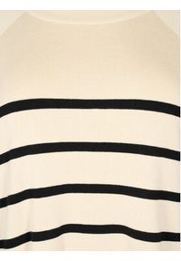 Zizzi Sweter M61259A Beżowy Regular Fit. Kolor: beżowy. Materiał: wiskoza