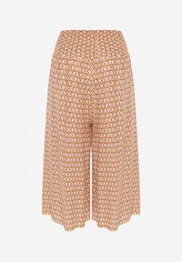 Renee - Żółto-Pomarańczowe Szerokie Spodnie z Wiskozy z Marszczoną Gumką w Talii Mellody. Kolor: żółty. Materiał: wiskoza. Styl: boho #4