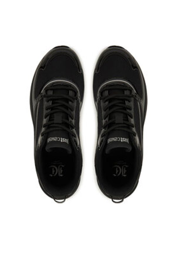 Just Cavalli Sneakersy 79QA3SJ1 ZSD43 Czarny. Kolor: czarny. Materiał: materiał
