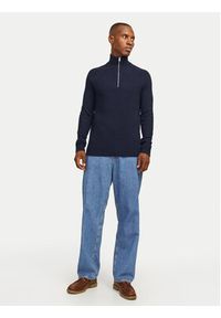 Jack & Jones Sweter Pannel 12258473 Granatowy Regular Fit. Kolor: niebieski. Materiał: bawełna #3