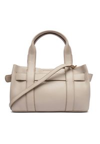 Calvin Klein Torebka Buckle Mini Tote With Strap LV04F3295G Beżowy. Kolor: beżowy. Materiał: skórzane #4