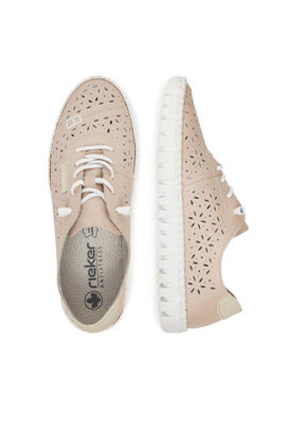 Rieker Półbuty M2354-31 Beżowy. Kolor: beżowy. Materiał: skóra