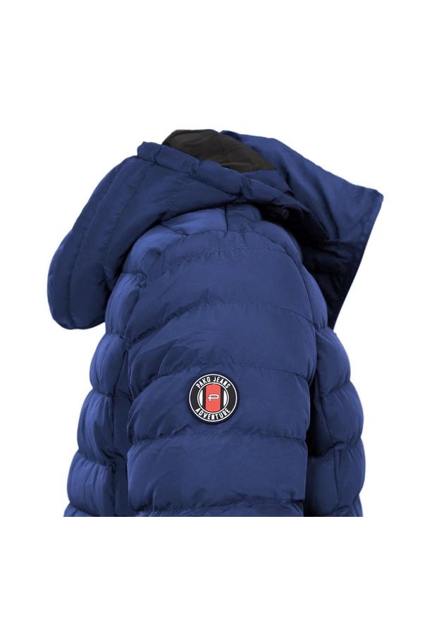 Pako Jeans - Kurtka Jesienno-Zimowa Niebieska z Kapturem, Delikatnie Ocieplana, Pikowana, Męska -PAKO JEANS. Typ kołnierza: kaptur. Kolor: niebieski. Materiał: poliester, tkanina. Sezon: jesień, zima
