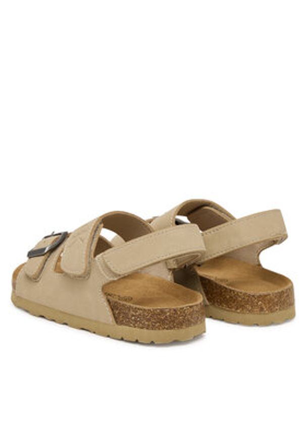 Calvin Klein Sandały Velcro V3X2-83328-0315 S Beżowy. Kolor: beżowy. Materiał: skóra