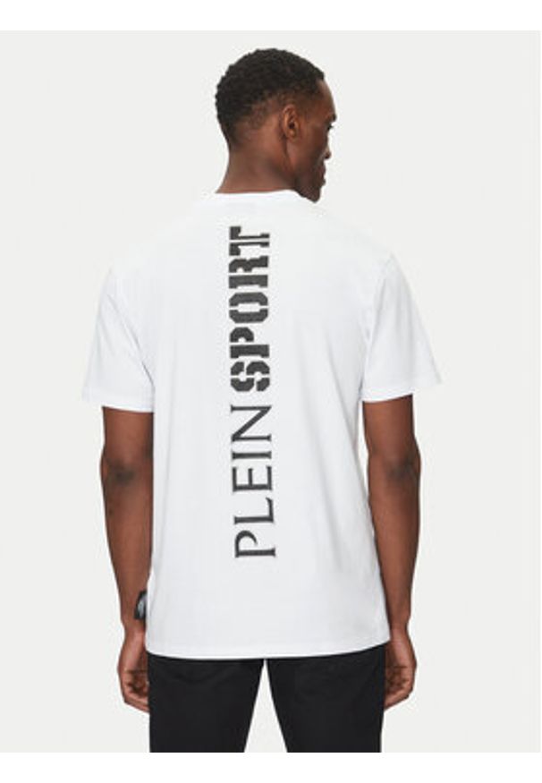 Plein Sport T-Shirt SAEC MTK8019 STE001N Biały Regular Fit. Kolor: biały. Materiał: bawełna. Styl: sportowy