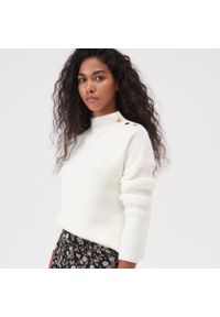 Sinsay - Sweter z ozdobnymi elementami - Kremowy. Kolor: kremowy #1