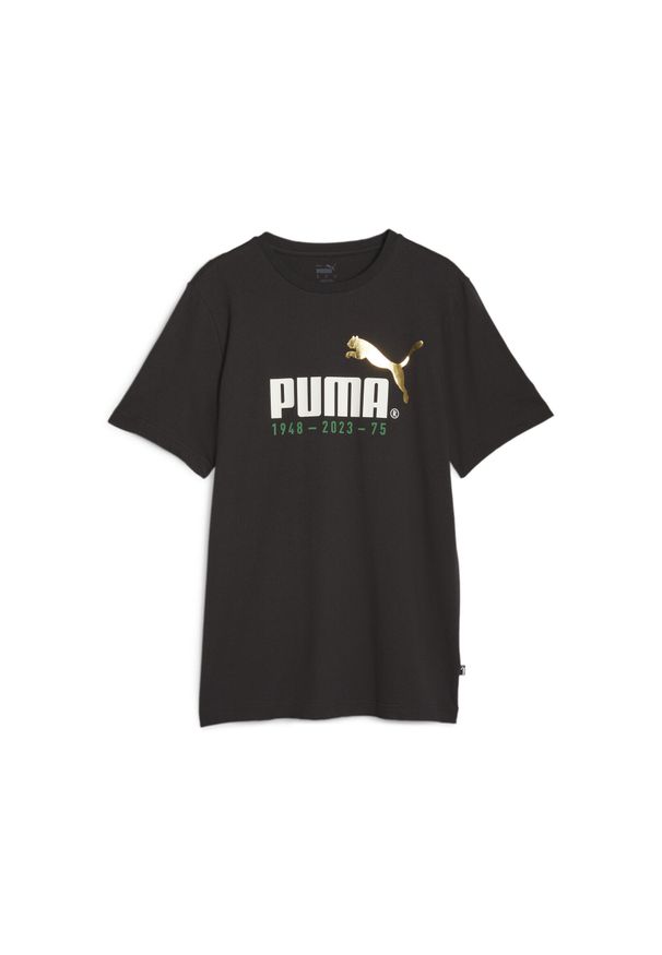 Podkoszulek Puma No. 1 Logo Celebration Tee, Mężczyźni. Kolor: czarny. Materiał: bawełna, materiał