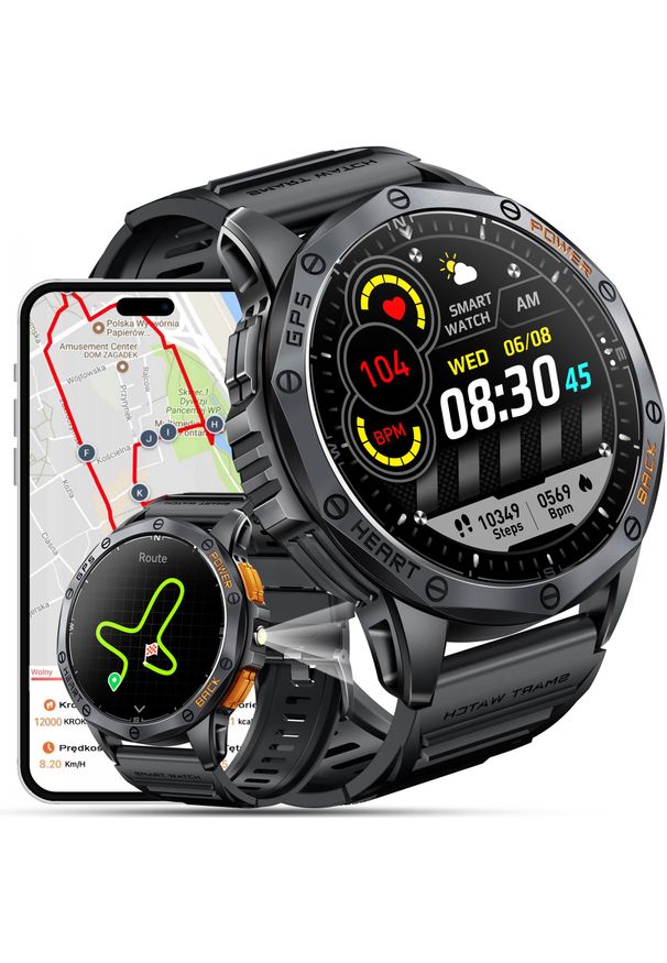 Rubicon - SMARTWATCH MĘSKI GPS MENU POLSKIE WODOODPORNY SPORT ROZMOWY SMART WATCH PL. Rodzaj zegarka: smartwatch. Styl: sportowy