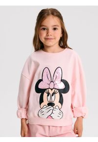 Sinsay - Bluza z ozdobną kokardą Minnie Mouse - różowy. Typ kołnierza: kokarda. Kolor: różowy. Wzór: motyw z bajki