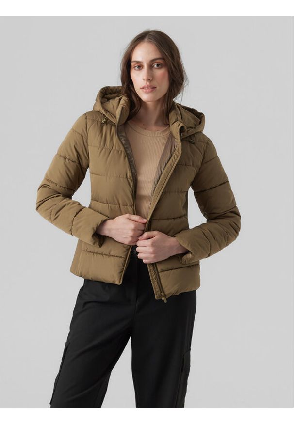 Vero Moda Kurtka puchowa 10289837 Khaki Regular Fit. Kolor: brązowy. Materiał: syntetyk