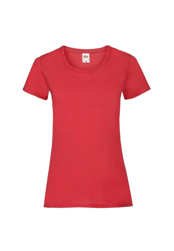 FRUIT OF THE LOOM - Koszulka Damska Valueweight. Kolor: czerwony. Sport: turystyka piesza