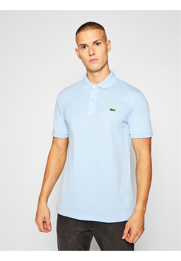 Lacoste Polo PH4012 Niebieski Slim Fit. Typ kołnierza: polo. Kolor: niebieski. Materiał: bawełna