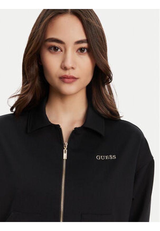 Guess Bluza V5YL08 KCX42 Czarny Regular Fit. Kolor: czarny. Materiał: syntetyk