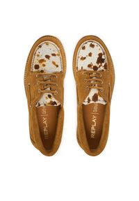 Replay - REPLAY Półbuty GWLA7.000.C0002L Brązowy. Kolor: brązowy. Materiał: skóra #6