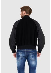 Dolce and Gabbana - DOLCE & GABBANA czarna męska kurtka Wool and nylon bomber, Rozmiar 50. Kolor: czarny. Materiał: nylon #5