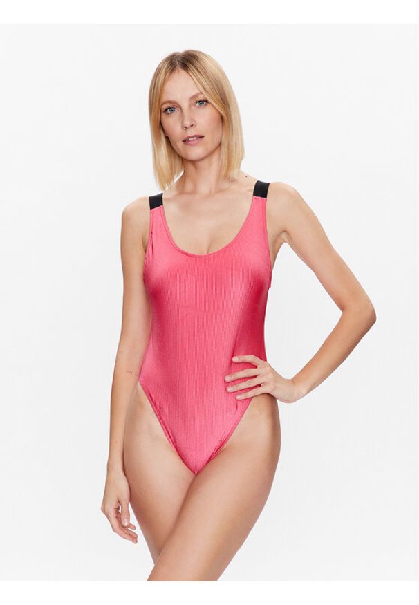 Calvin Klein Swimwear Strój kąpielowy KW0KW01996 Różowy. Kolor: różowy. Materiał: syntetyk