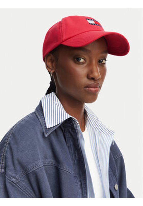 Tommy Jeans Czapka z daszkiem AW0AW18360 Koralowy. Kolor: pomarańczowy. Materiał: bawełna