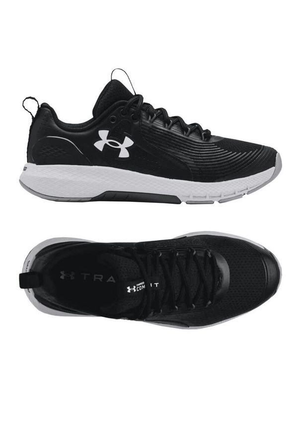 Buty treningowe męskie Under Armour Charged Commit TR 3. Zapięcie: sznurówki. Kolor: czarny, biały, wielokolorowy. Materiał: tkanina, materiał, syntetyk. Szerokość cholewki: normalna