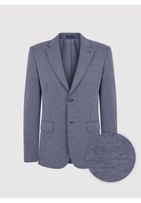 Pako Lorente - Granatowa marynarka melanż. Okazja: na co dzień. Kolor: niebieski. Materiał: dzianina, poliester, bawełna. Wzór: melanż. Sezon: wiosna. Styl: casual #4