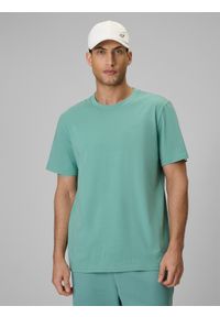 4f - 4F T-shirt regular gładki męski - miętowy XL. Okazja: na co dzień. Kolor: turkusowy. Materiał: materiał. Wzór: gładki. Styl: casual, klasyczny #1