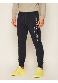 TOMMY HILFIGER - Tommy Hilfiger Spodnie dresowe Basic Branded MW0MW08388 Granatowy Regular Fit. Kolor: niebieski. Materiał: bawełna