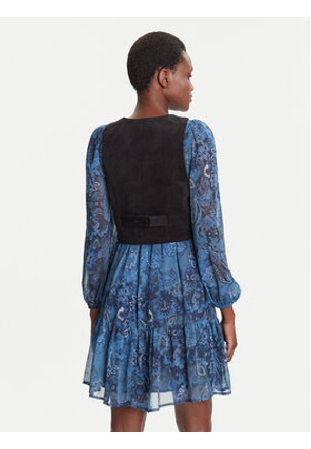 Desigual Sukienka codzienna Chaleco 25WWVW27 Niebieski Regular Fit. Okazja: na co dzień. Kolor: niebieski. Materiał: syntetyk. Typ sukienki: proste. Styl: casual