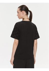Elisabetta Franchi T-Shirt MA-006-41E2 Czarny Regular Fit. Kolor: czarny. Materiał: bawełna